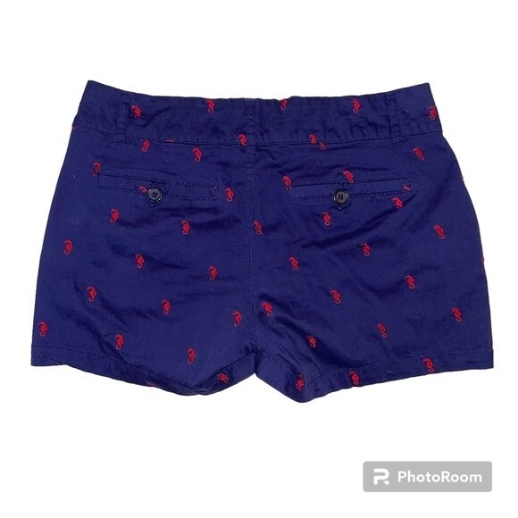 Blue Epic Women's Shorts Navy with Red Seahorses Size 14 - Picture 4 of 7